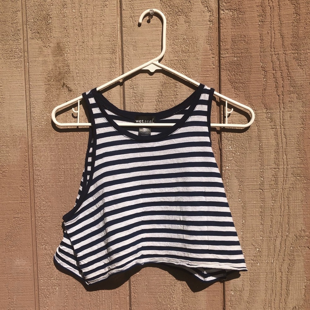 Xs Wet Seal Striped Cropped Tank